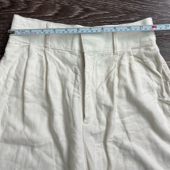 Abercrombie & Fitch linen blend wide leg white trousers pants - Picture 7 of 10